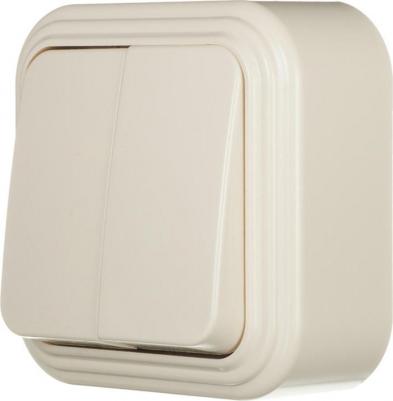 Выключатель SV 0906-013/26230 двухклавишный открытая установка бежевый – фото 4