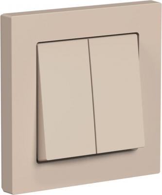 ATLASDESIGN 2-клавишный выключатель, сх.5, 10АХ, в сборе, песочный – фото 1