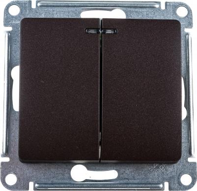 Механизм выключателя Schneider GLOSSA GSL000853 СУ, 2 клавиши, шоколад – фото 1