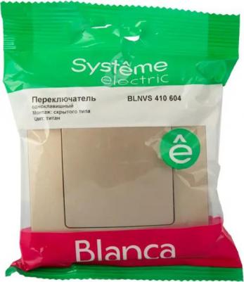 Переключатель Blanca скрытая установка Титан 1 клавишный,IP44, 10A, 250В BLNVS410604 – фото 1