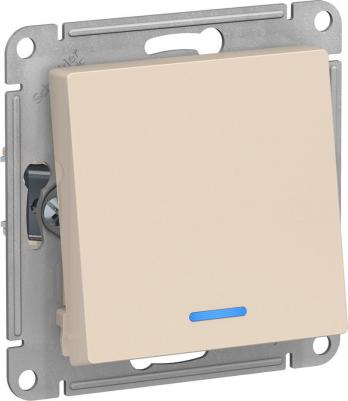 SE AtlasDesign Беж Переключатель 1-клавишный с подсветкой, сх.6а, 10АХ, механизм – фото 1