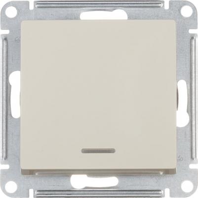 SE AtlasDesign Беж Переключатель 1-клавишный с подсветкой, сх.6а, 10АХ, механизм