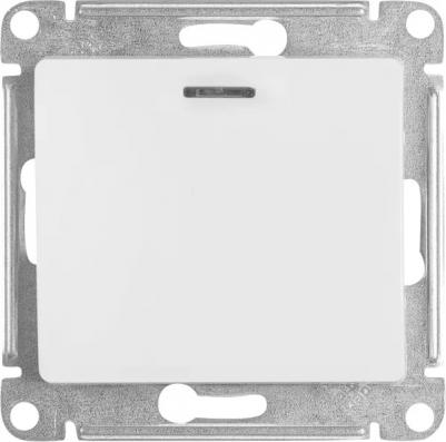 SE Glossa Молочный Выключатель 1-клавишный с подсветкой, сх.1а, 10AX – фото 1