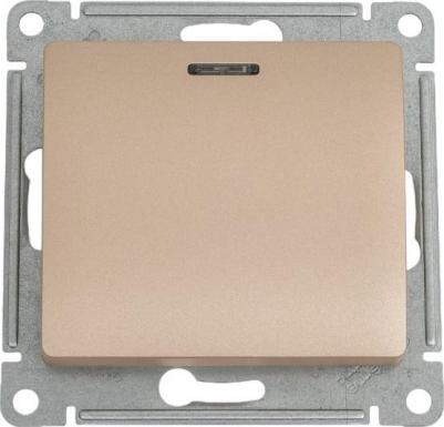 SE Glossa Титан Переключатель 1-клавишный с подсветкой, сх.6а, 10АХ – фото 1