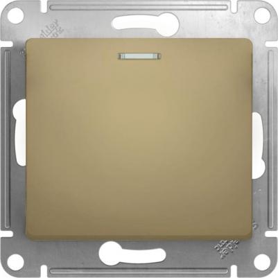 SE Glossa Титан Переключатель 1-клавишный с подсветкой, сх.6а, 10АХ