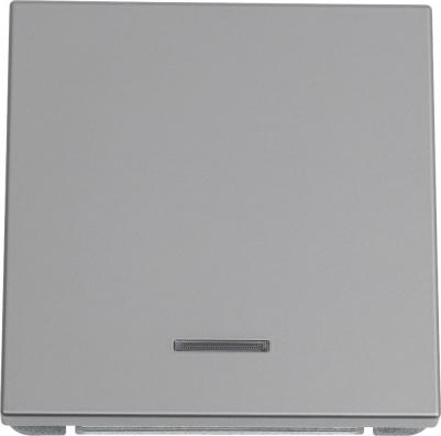 Выключатель 1-клавишный с подсветкой ArtGallery 10А, сталь, GAL000913