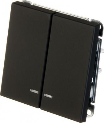 Выключатель 2-кл. ArtGallery 10AX с подсветкой механизм карбон SE GAL001053 – фото 5