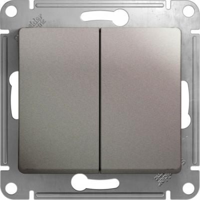 Выключатель 2-кл. СП Glossa 10А IP20 10AX механизм платина SchE GSL001251 – фото 5