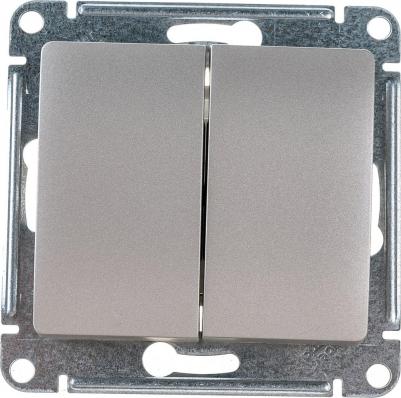 Выключатель 2-кл. СП Glossa 10А IP20 10AX механизм платина SchE GSL001251 – фото 9