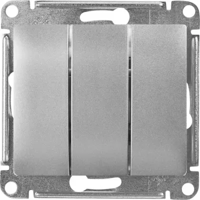 Выключатель 3 кл SE Glossa GSL000331, алюминий – фото 3