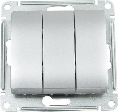 Выключатель 3 кл SE Glossa GSL000331, алюминий – фото 9