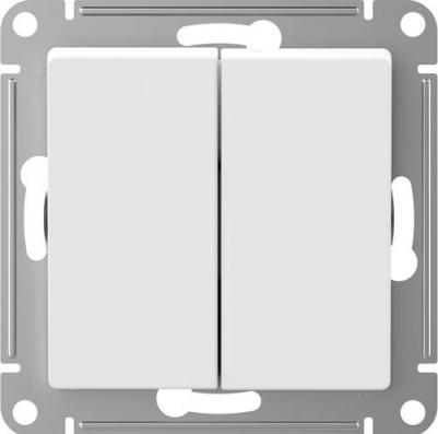 Выключатель AtlasDesign Aqua двухклавишный встраиваемый белый – фото 1