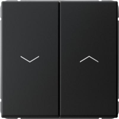 Выключатель для жалюзи 2-клавишный ARTGALLERY, 2х сх.4, 10А, механизм, карбон, GAL001019