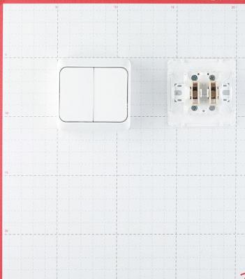 Выключатель Этюд двухклавишный накладной белый (BA10-002B) – фото 3