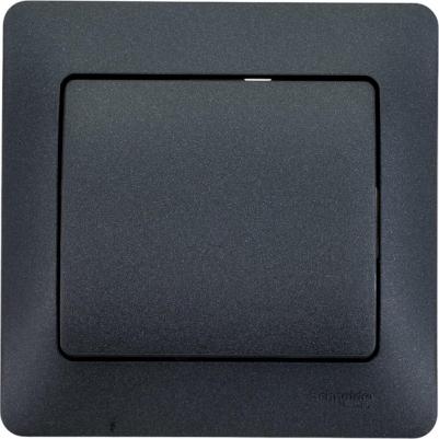 Выключатель Glossa одноклавишный антрацит – фото 1