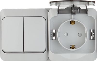 Выключатель с сетевой розеткой Schneider Этюд Bpa16-242C – фото 2