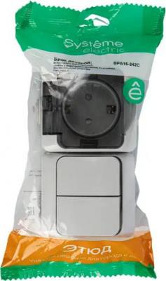 Выключатель с сетевой розеткой Schneider Этюд Bpa16-242C – фото 6