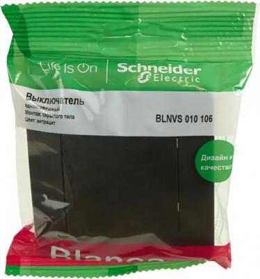 Выключатель Schneider Blanca СУ, 1 клавиша, 10А, антрацит, пластиковая основа, BLNVS010106 – фото 2