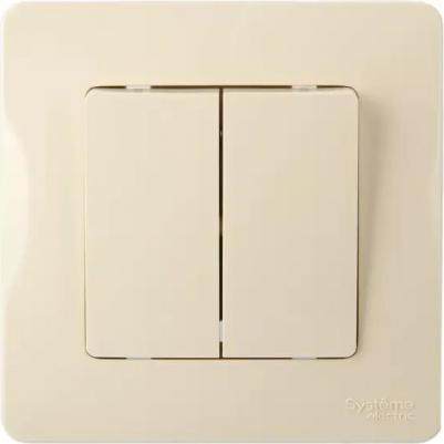 Выключатель SE Blanca внутр Беж 2-клавишный (cх.5), 10А, 250B – фото 3