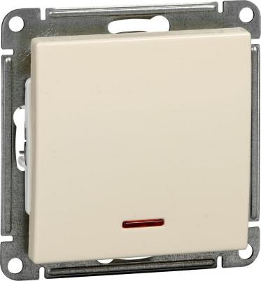Выключатель встраиваемый W59 1 клавиша с подсветкой, цвет слоновая кость – фото 5