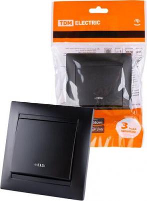 Выключатель Лама 1-клавишный, с подсветкой, 10А, графит