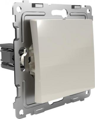 Переключатель Pixel проходной одноклавишный бежевый – фото 2