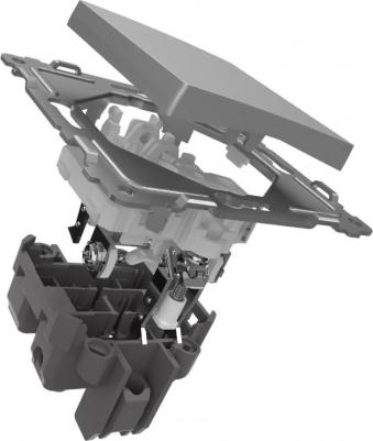 Переключатель Pixel проходной одноклавишный перламутрового цвета – фото 5