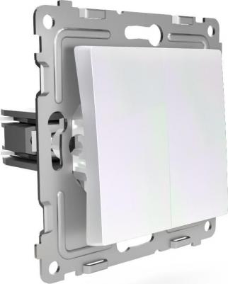 Выключатель Pixel двухклавишный перламутровый – фото 1