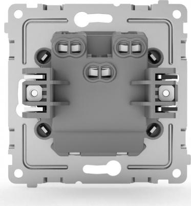 Выключатель Pixel двухклавишный с индикатором цвет алюминий – фото 1