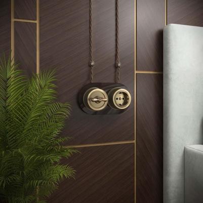 Одноклавишный переключатель/выключатель Ретро – фото 8