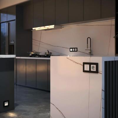 Сенсорный выключатель двухклавишный W4522001 с подсветкой белый soft touch 1000ВТ – фото 1