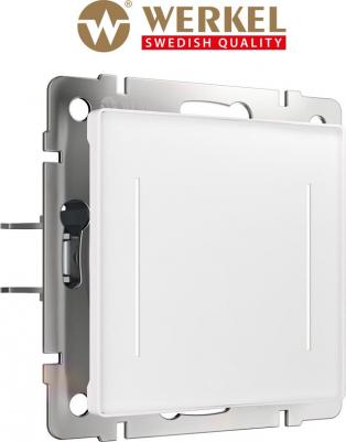 Сенсорный выключатель двухклавишный W4522001 с подсветкой белый soft touch 1000ВТ – фото 2