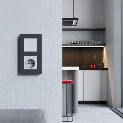 Сенсорный выключатель двухклавишный W4522001 с подсветкой белый soft touch 1000ВТ – фото 3