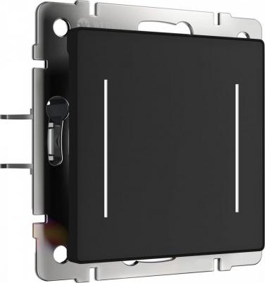 Умный сенсорный выключатель двухклавишный W4523008 черный 1000 Вт soft touch