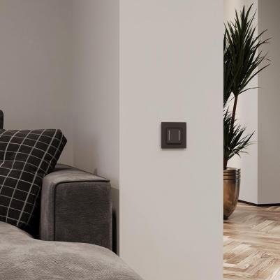 Умный сенсорный выключатель двухклавишный W4523008 черный 1000 Вт soft touch – фото 4