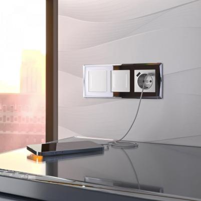 Умный сенсорный выключатель одноклавишный W4513001 белый 1000 Вт soft touch – фото 1