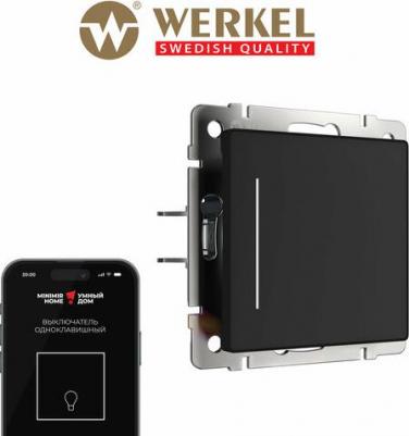 Умный сенсорный выключатель одноклавишный W4513008 черный 1000 Вт soft touch – фото 2