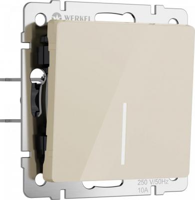 Встр. проходной одноклавишный выключатель с подсветкой W1112143 10А акрил айвори