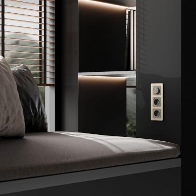 Встраиваемый диммер выключатель W1142044 600Вт 250В 50Гц акрил черный – фото 1