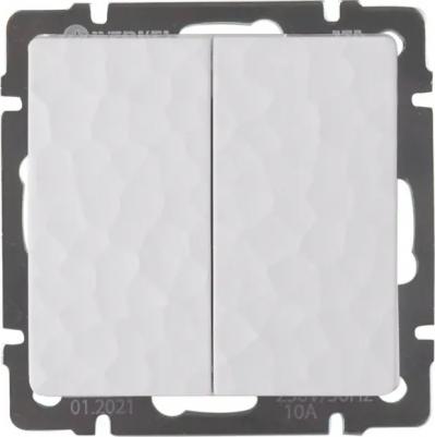 Встраиваемый двухклавишный выключатель Hammer W1220001 белый 10 А