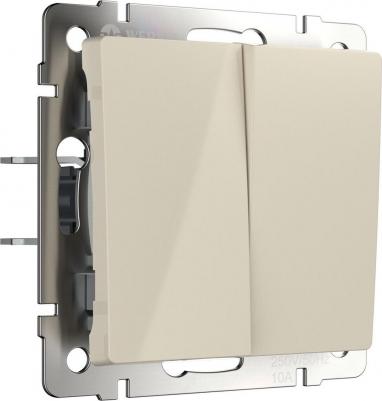 Встраиваемый двухклавишный выключатель проходной W1122003 слоновая кость 10 А