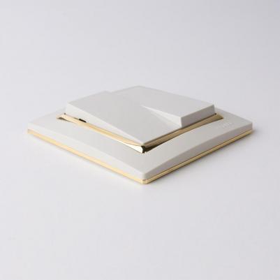 Встраиваемый двухклавишный выключатель проходной W1122003 слоновая кость 10 А – фото 5