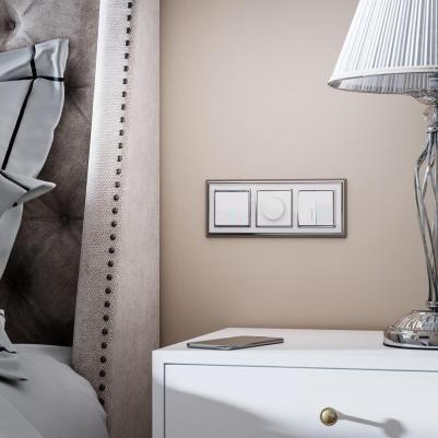 Встраиваемый двухклавишный выключатель W1120101 белый с подсветкой 10 А – фото 6