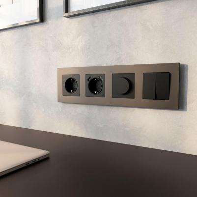 Встраиваемый электромеханический диммер W1142008 N черный матовый – фото 1