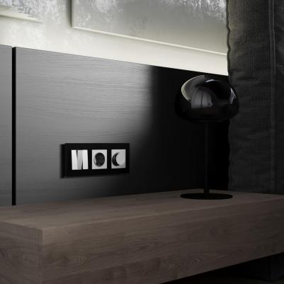 Встраиваемый трехклавишный выключатель W1130065 10А серебряный матовый – фото 1