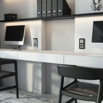 Встраиваемый выключатель двухклавишный W1220004, цвет дымчатый – фото 2