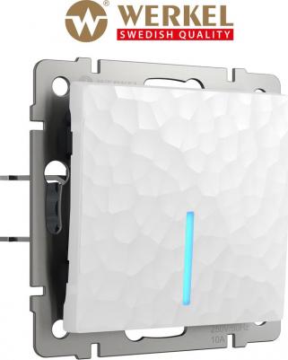 Встраиваемый выключатель одноклавишный с подсветкой Hammer W1210101 белый IP20 – фото 3