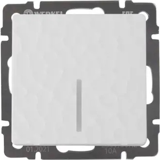 Встраиваемый выключатель одноклавишный с подсветкой Hammer W1210101 белый IP20 – фото 4