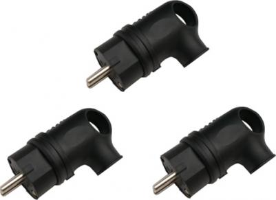 Вилка евро угловая с заземлением каучук 16А IP44 черная 9220 4690612010229 – фото 2