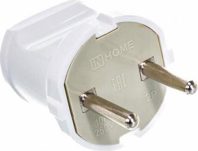 Вилка прямая 10А 4142 бел. ASD / 4690612000572